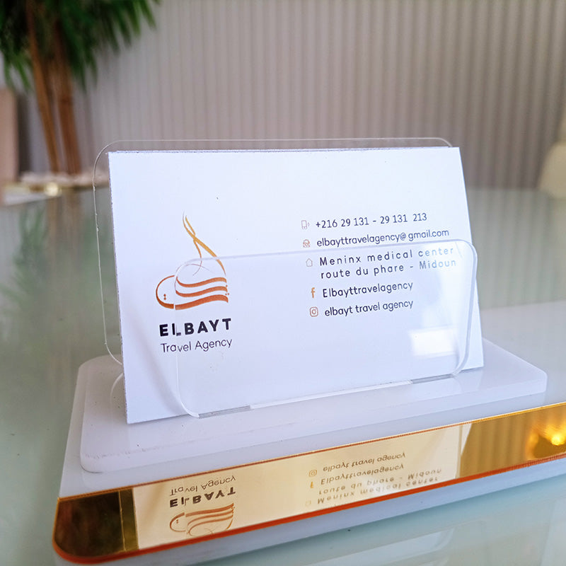 Business Card Holders and Welcome Signage