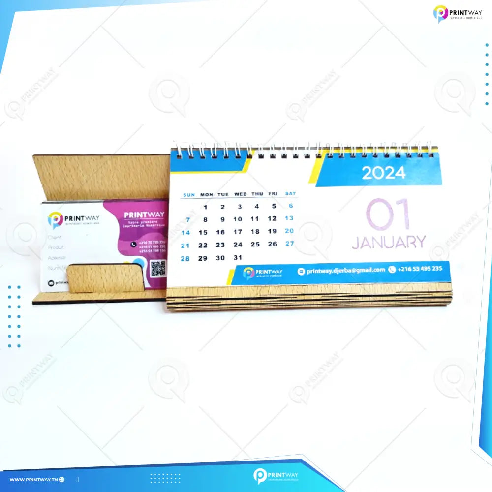 Calendrier De Bureau Et Support Pour Cartes Visite