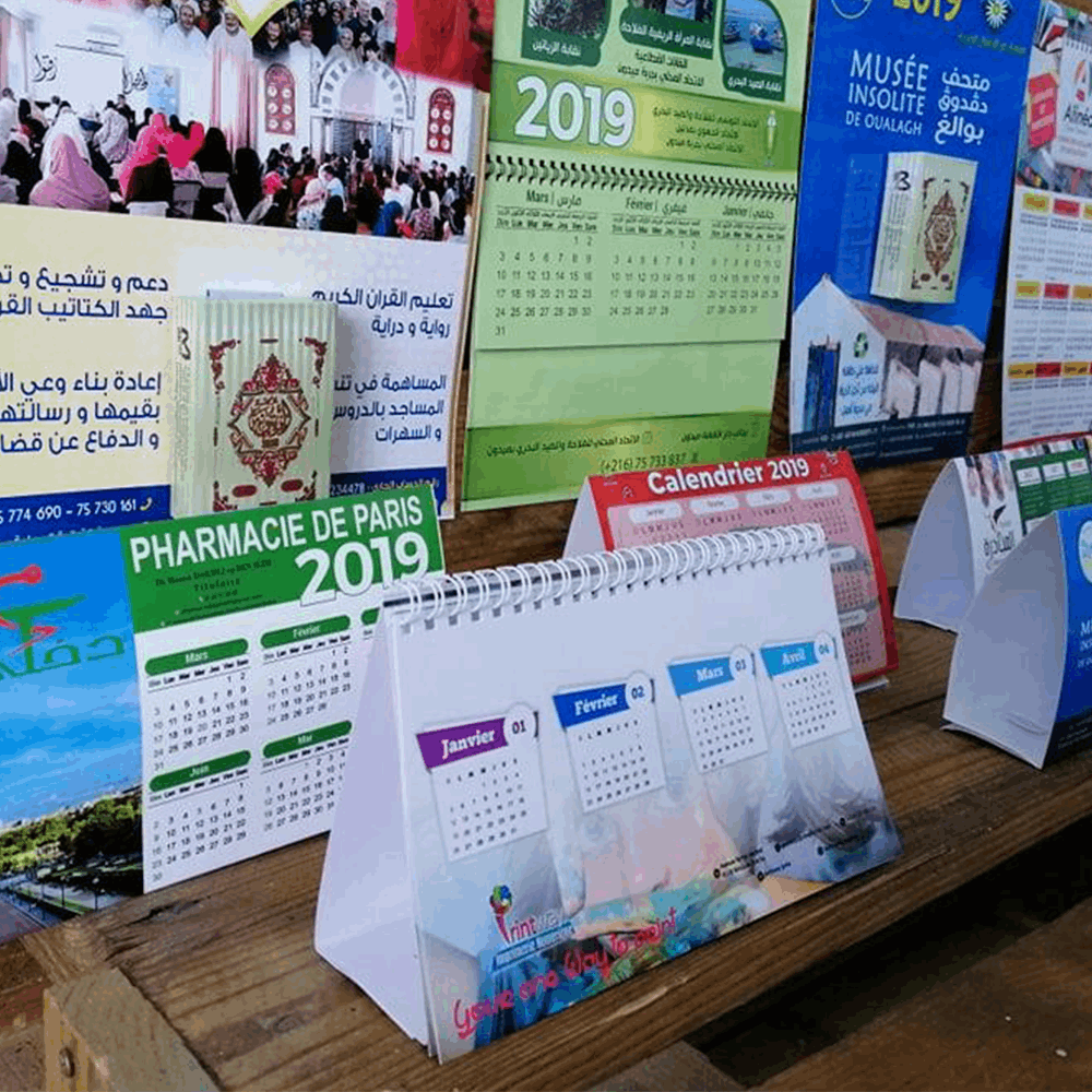 Calendrier de Bureau Pyramide avec Spirale